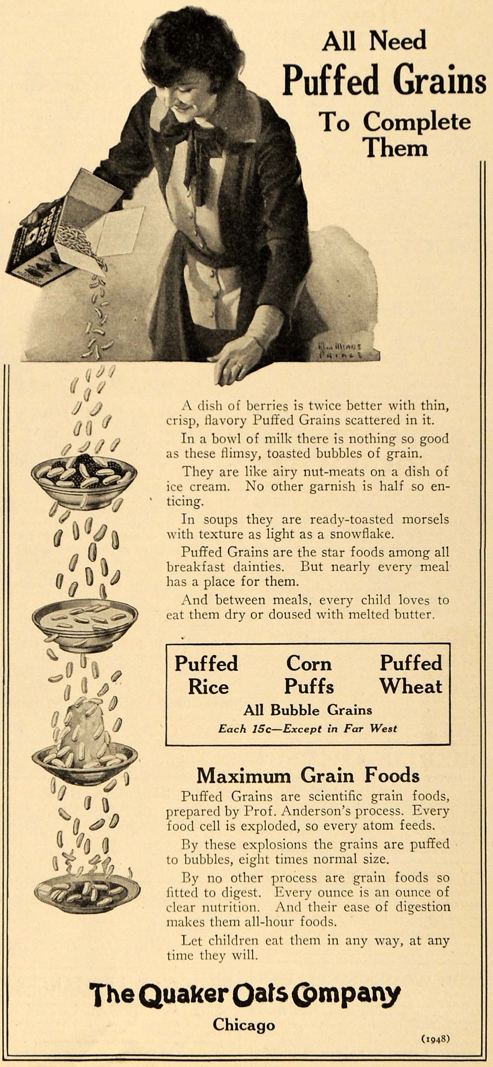 1918 Ad Quaker Oats Wartime Food Rationing Prince Meade - ORIGINAL TIN3
