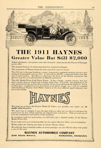 1910 Ad Antique 1911 Haynes Automobile Pricing Kokomo - ORIGINAL TIN4