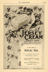 1899 Ad J. B. Williams Jersey Cream Toilet Soap Flowers - ORIGINAL TIN4