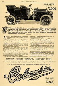 1906 Ad Electric Vehicle Columbia Mark XLVIII Old Car - ORIGINAL TIN4