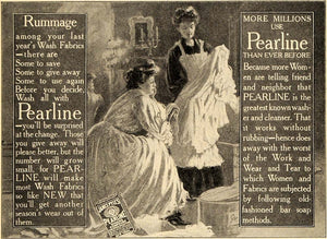 1908 Ad Pearline Soap Laundry Detergent Laundresses - ORIGINAL ADVERTISING TIN4