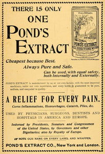 1898 Ad Pond's Extract Lotion Health Cure Illness PIles - ORIGINAL TIN4