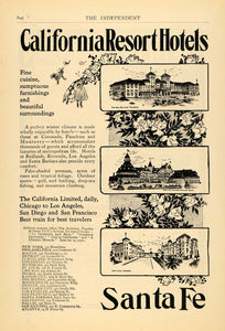1901 Ad California Santa Fe Train Hotel Del Coronado - ORIGINAL ADVERTISING TIN4