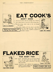 1901 Ad Cook's Flaked Rice Baby Food Mother Cereal - ORIGINAL ADVERTISING TIN4