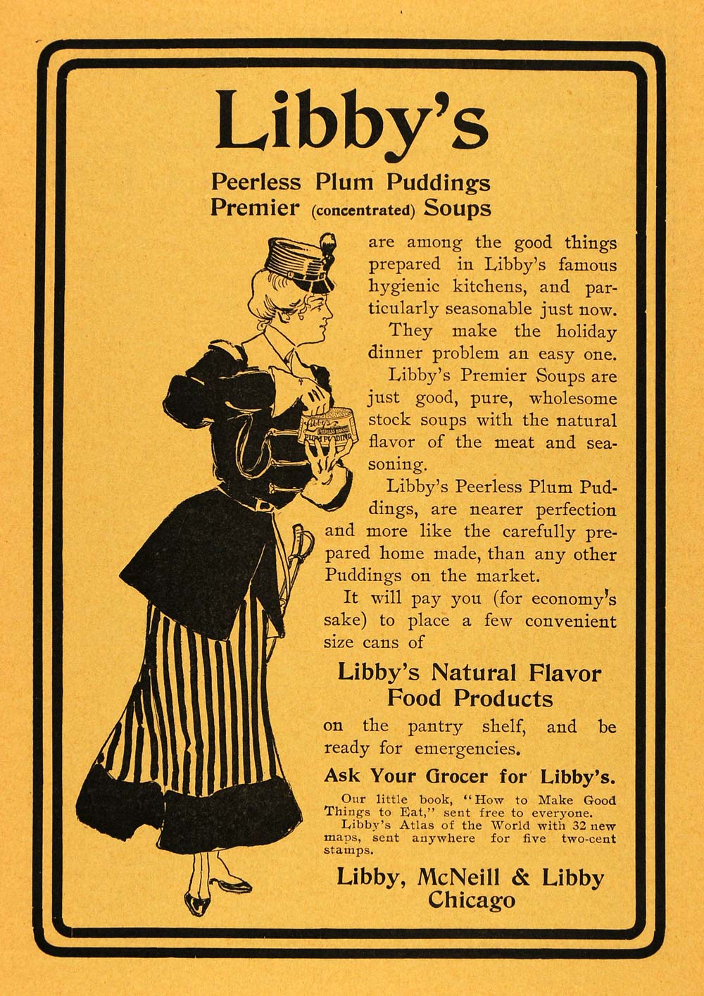1902 Ad Libby's Plum Pudding Soup McNeill Grocery Food - ORIGINAL TIN4