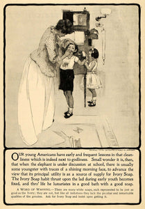 1902 Ad Ivory Soap Hygiene Health Mother School Child - ORIGINAL TIN4