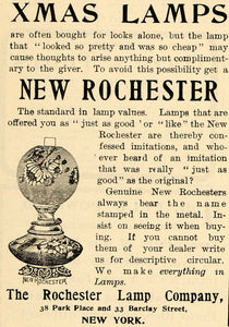 1902 Ad Rochester Lamp Christmas Light New York Flower - ORIGINAL TIN4