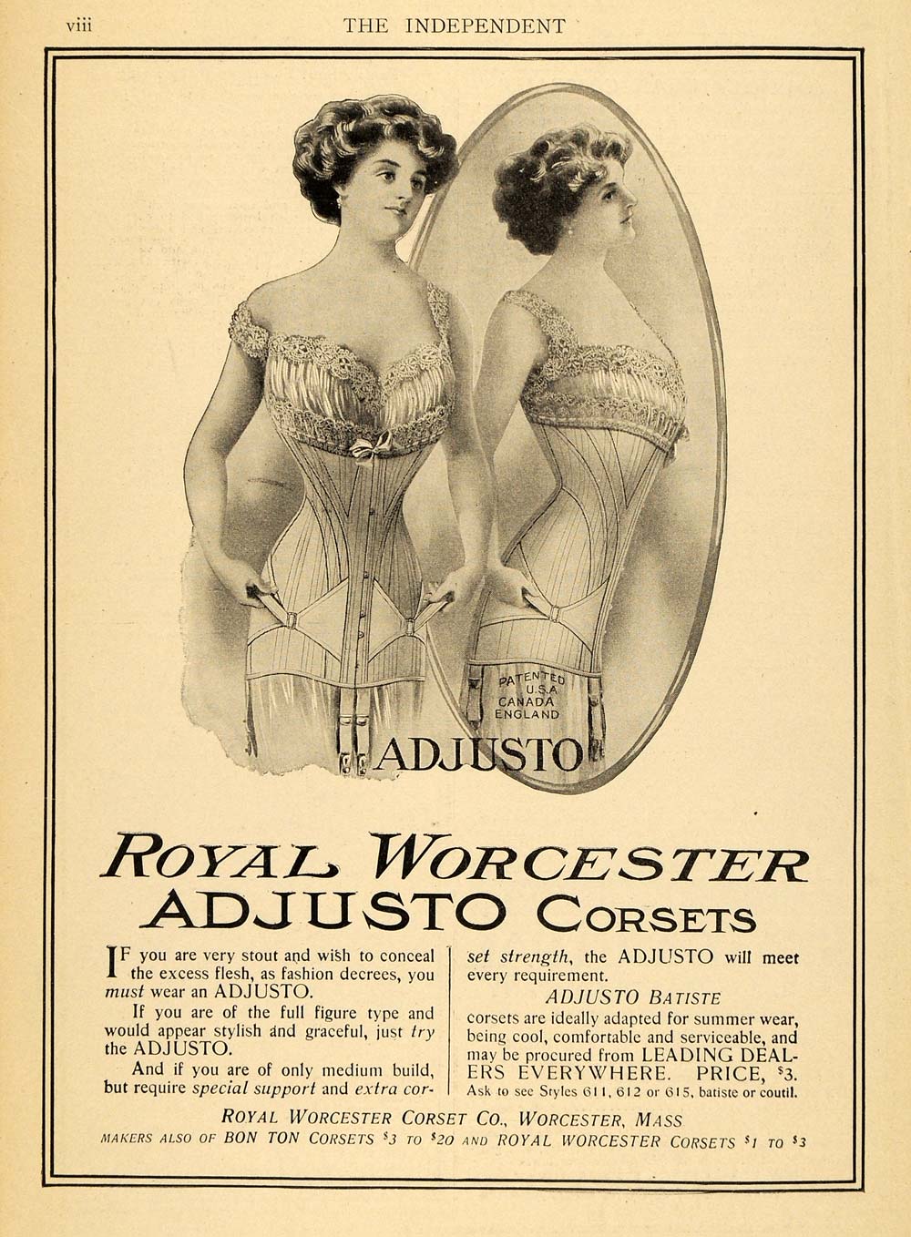 1909 Ad Royal Worcester Corset Chest Clothing Accessories Massachusett –  Period Paper Historic Art LLC