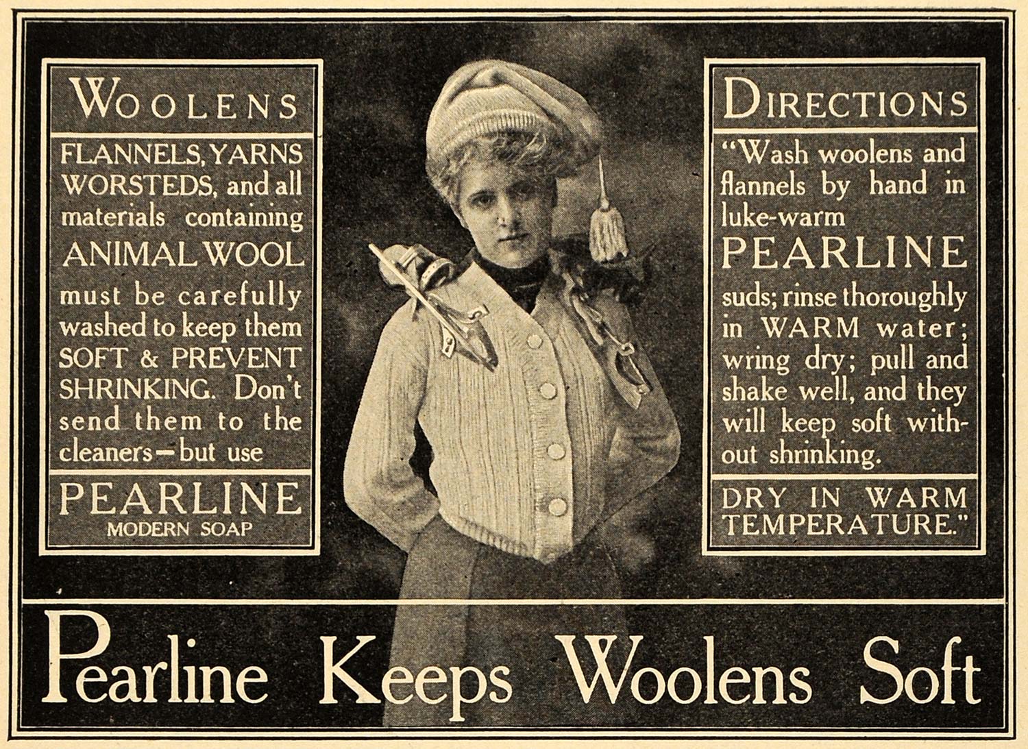 1909 Ad James Pyle Wool Clothing Laundry Pearline Wash Soap Detergent New TIN4