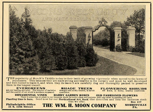 1908 Ad Wm. H Moon Co. Trees Flowering Shrubs Evergreen - ORIGINAL TIN4