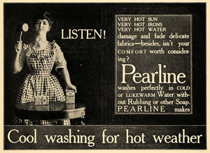 1907 Ad James Pyle Pearline Washing Soap Detergent NY - ORIGINAL TIN4