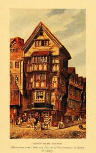 1909 Print King's Head Tavern Inns Old London Shelley - ORIGINAL TIN4