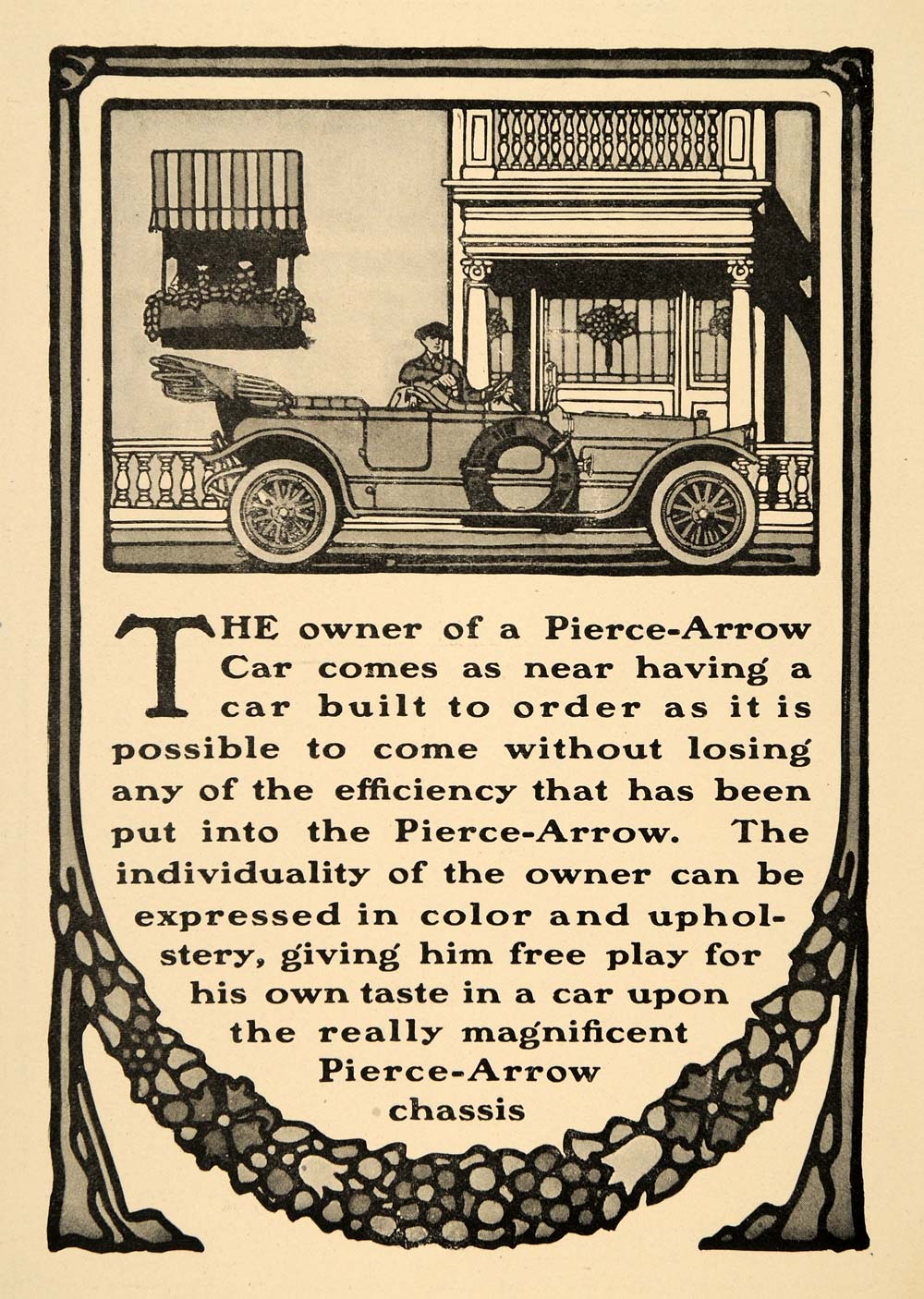 1913 Ad Pierce-Arrow Motor Car Co. Touring Automobile - ORIGINAL TIN4