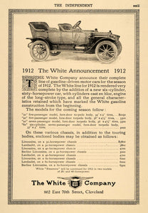 1911 Ad White Co. 5 Passenger Torpedo Car Cleveland OH - ORIGINAL TIN4