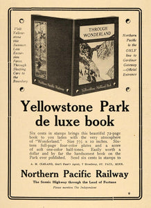 1910 Ad Northern Pacific Railway Logo Yellowstone Park - ORIGINAL TIN4