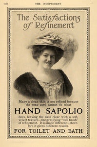 1910 Ad E Morgans Sons Sapolio Bath Soap Woman Fashion - ORIGINAL TIN4
