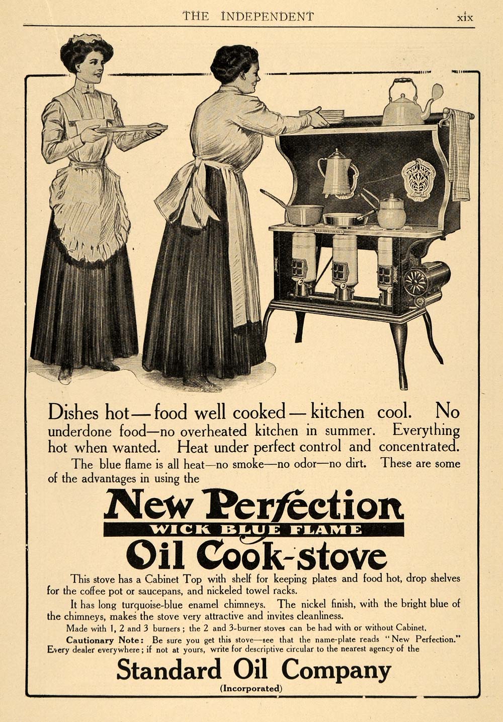 1910 Ad Standard Oil Co. Wick Blue Flame Oil Cook Stove - ORIGINAL TIN4