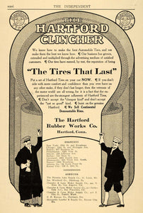 1910 Ad Hartford Rubber Works Co. Clincher Auto Tires - ORIGINAL TIN4