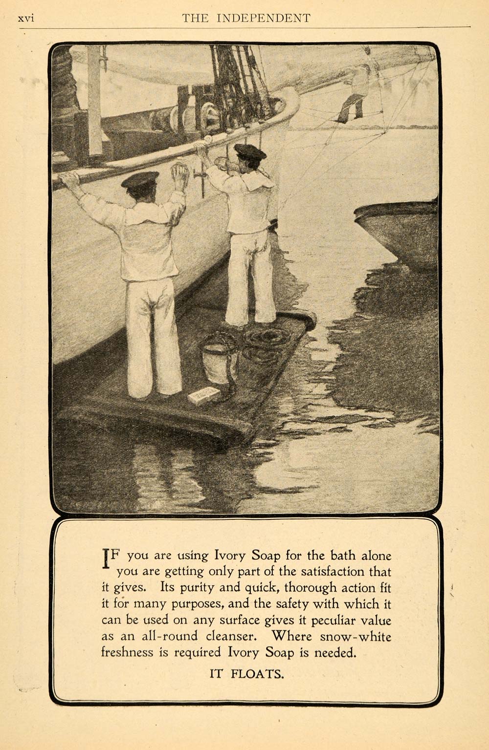 1903 Ad Procter & Gamble Co Ivory Soap Sailors Sea Boat - ORIGINAL TIN4