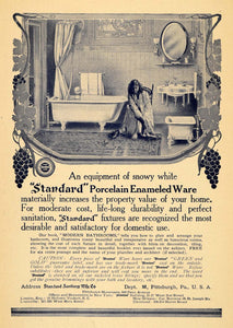1907 Ad Standard Sanitary Mfg Co Porcelain Bathroom Tub - ORIGINAL TIN4