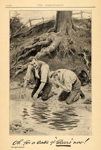 1907 Ad A F Pears Soap Bath Products Men Washing Lake - ORIGINAL TIN4