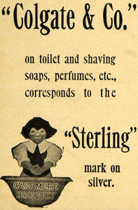 1908 Ad Colgate & Co. Cashmere Bouquet Toilet Soap - ORIGINAL ADVERTISING TIN4