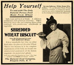 1903 Ad Shredded Wheat Biscuit Niagara Falls Food Maid - ORIGINAL TIN4