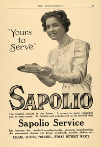 1910 Ad Sapolio Servant Victorian Household Cleaning - ORIGINAL ADVERTISING TIN4