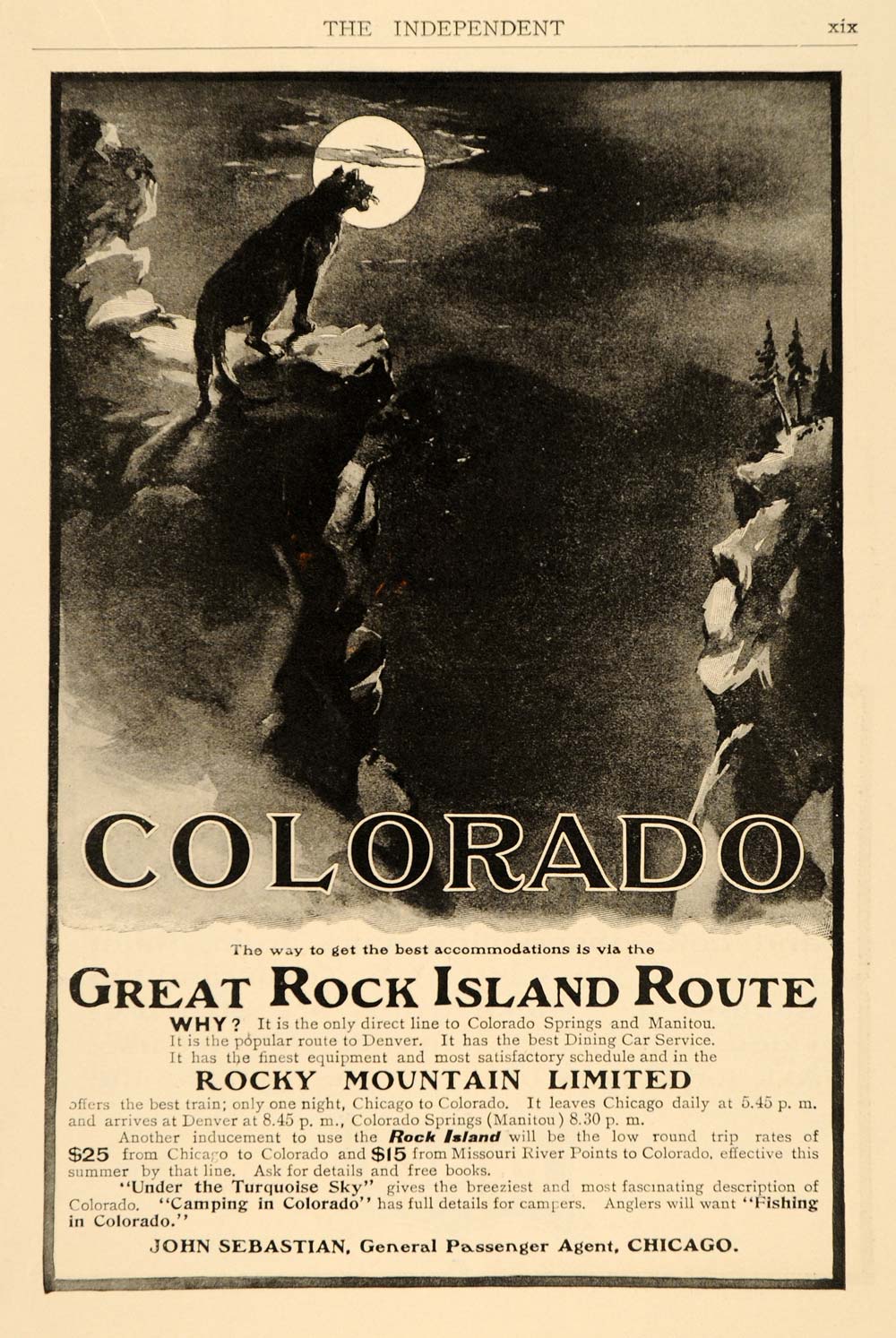 1902 Ad Rocky Mountain Limited Great Rock Island Bobcat - ORIGINAL TIN4
