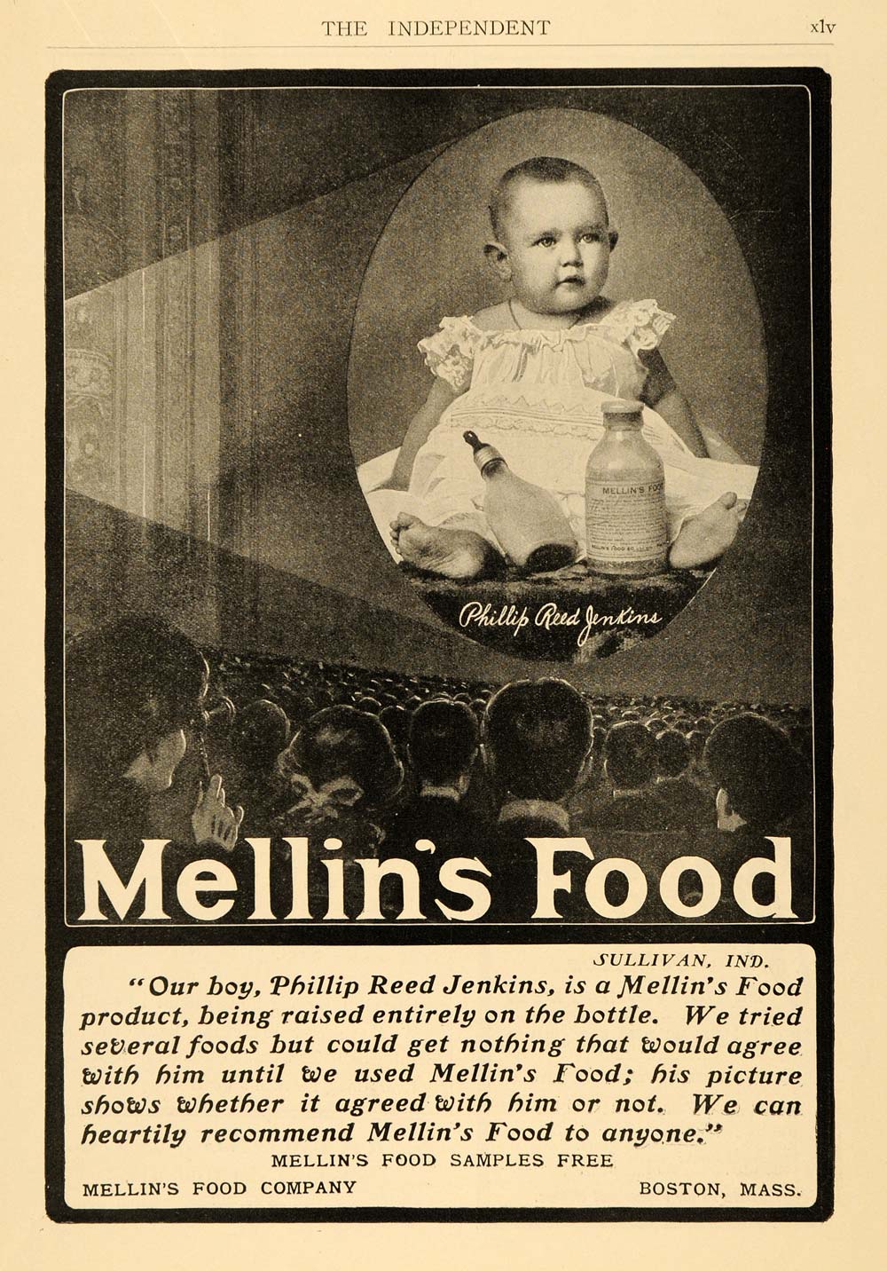 1902 Ad Mellin's Baby Food Phillip Reed Jenkins Theater - ORIGINAL TIN4