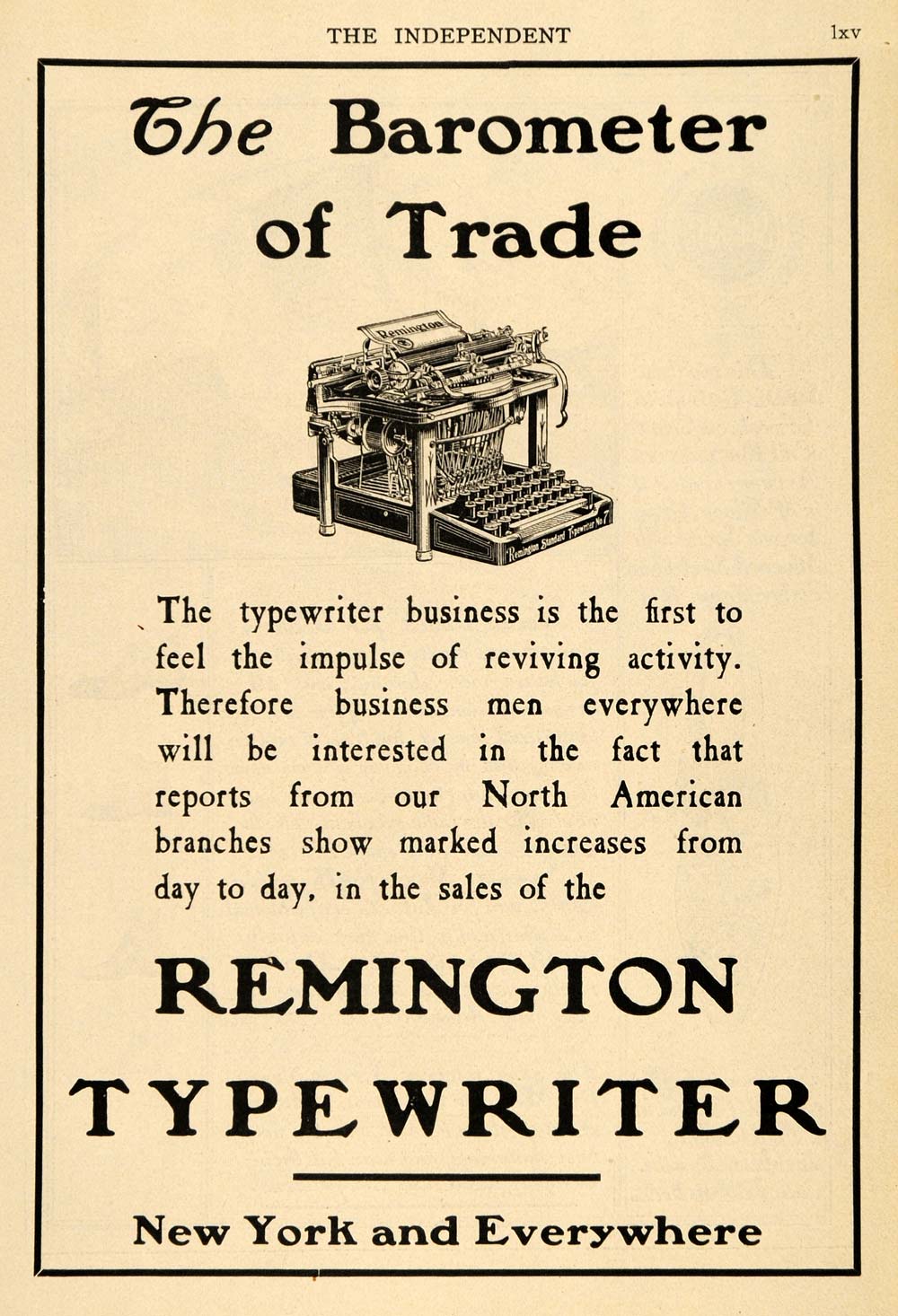 1904 Ad Remington Typewriter Barometer of Trade Antique - ORIGINAL TIN4