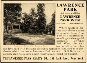 1909 Ad Lawrence Park West Realty Prescott Sunset Ave - ORIGINAL TIN4
