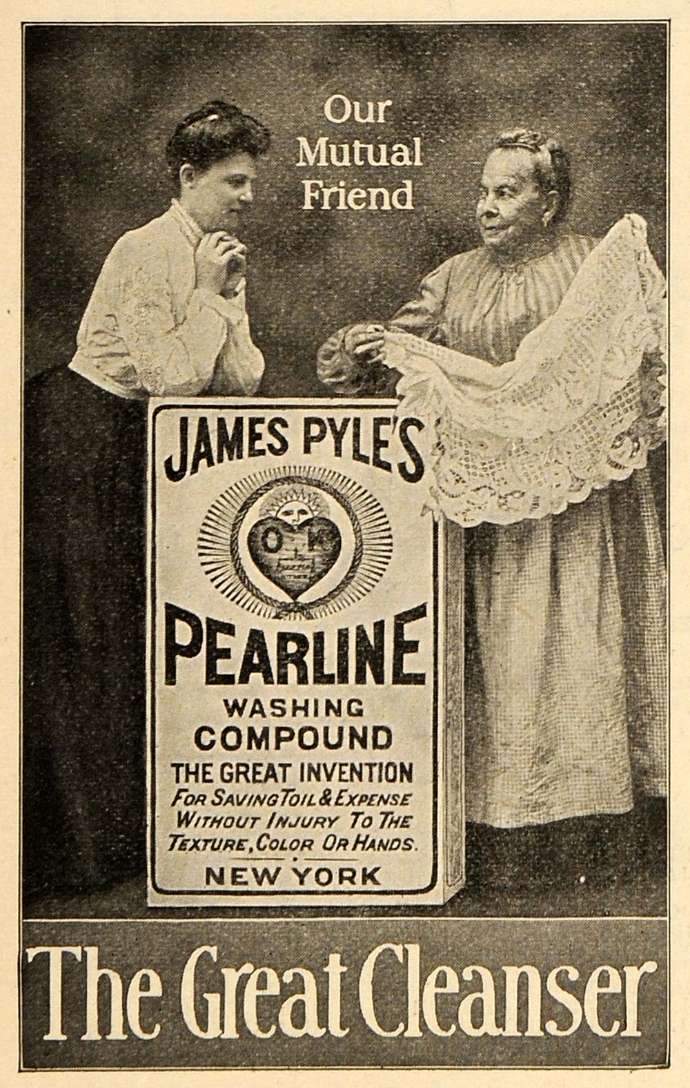 1904 Ad James Pyle's Pearling Washing Compound Soap - ORIGINAL ADVERTISING TIN4