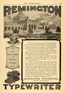 1906 Ad Remington Typewriter Centennial Exposition Fair - ORIGINAL TIN4