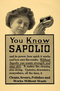 1912 Ad Sapolio Soap Household Cleaning Products Scour - ORIGINAL TIN4