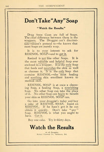 1908 Ad Resinol Soap Drug Stores Skin Cleanser Healing - ORIGINAL TIN4