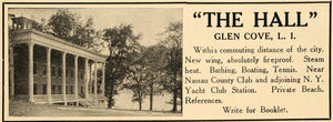 1911 Ad The Hall Glen Cove Long Island New York Resort - ORIGINAL TIN4
