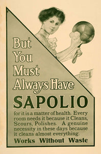 1912 Ad Enoch Morgans Sons Sapolio Health Soap Bar New York Cleaning TIN5