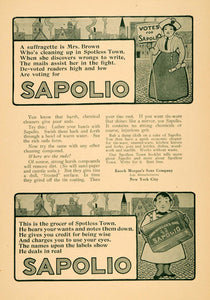 1913 Ad E Morgans Son Sapolio Toilet Soap Bath Product - ORIGINAL TIN5
