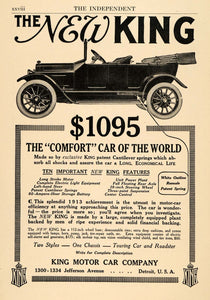 1913 Ad King Motor Car Pricing Jefferson Ave Detroit Touring Roadster TIN5