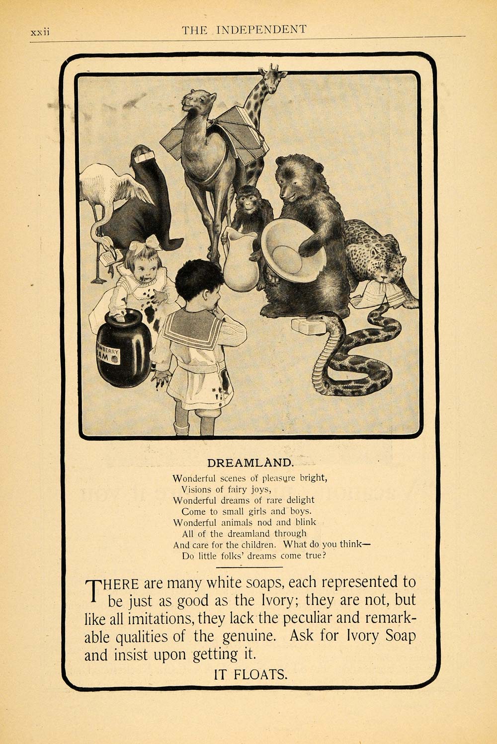 1903 Ad Procter Gamble Ivory Soap Children Zoo Animals - ORIGINAL TIN5