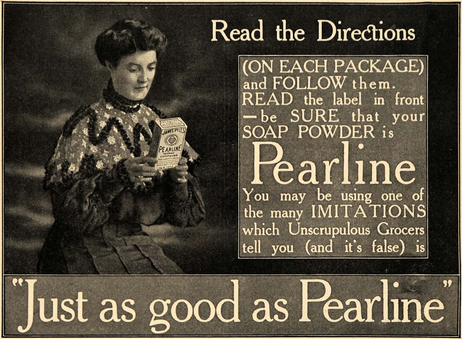 Pyles Pearline 1906 Ad James Pyle Pearline Washing Soap Detergent NY - ORIGINAL TIN5 ...