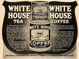 1911 Ad Dwinell-Wright Co. White House Coffee Tea Drink - ORIGINAL TIN5