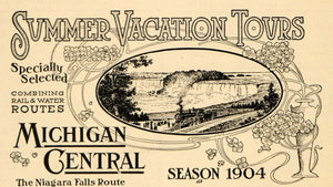 1904 Ad Michigan Central Railroad Niagara Falls Routes - ORIGINAL TIN5