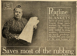 1904 Ad James Pyle Pearline Washing Soap Detergent - ORIGINAL ADVERTISING TIN5