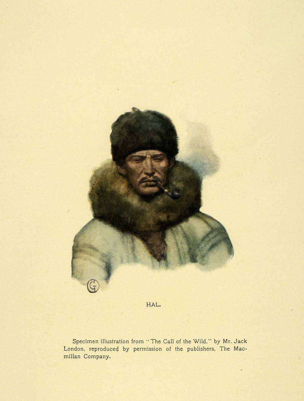1903 Print Eskimo Indigenous Man "Call of the Wild" - ORIGINAL TIN6