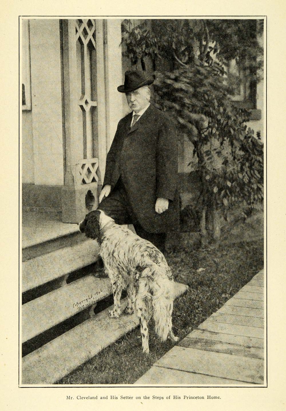 1906 Print US President Cleveland Princeton Home & Pet ORIGINAL HISTORIC TIN6