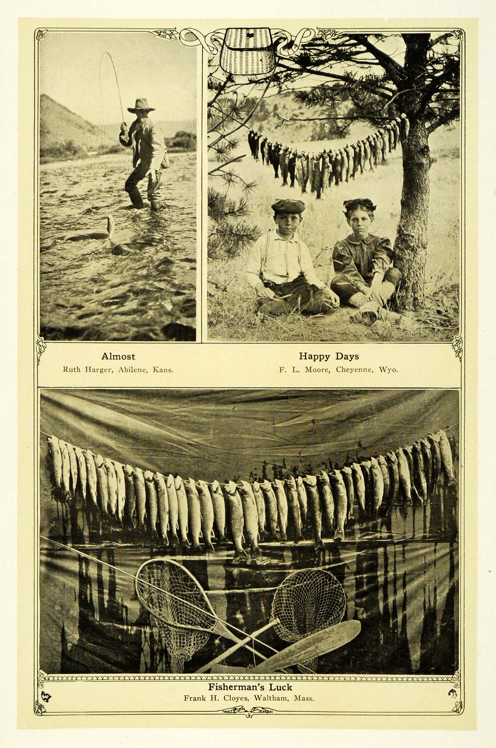1910 Print Dried Salt Cod Fishermen Children MA Fish - ORIGINAL TIN6
