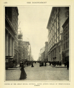 1907 Print Retail District New York City Fifth Avenue 34th Street TIN6