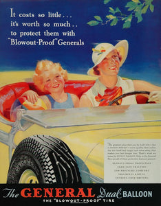 1935 Ad Firestone General Dual Balloon Tire Mom Child - ORIGINAL TIR1